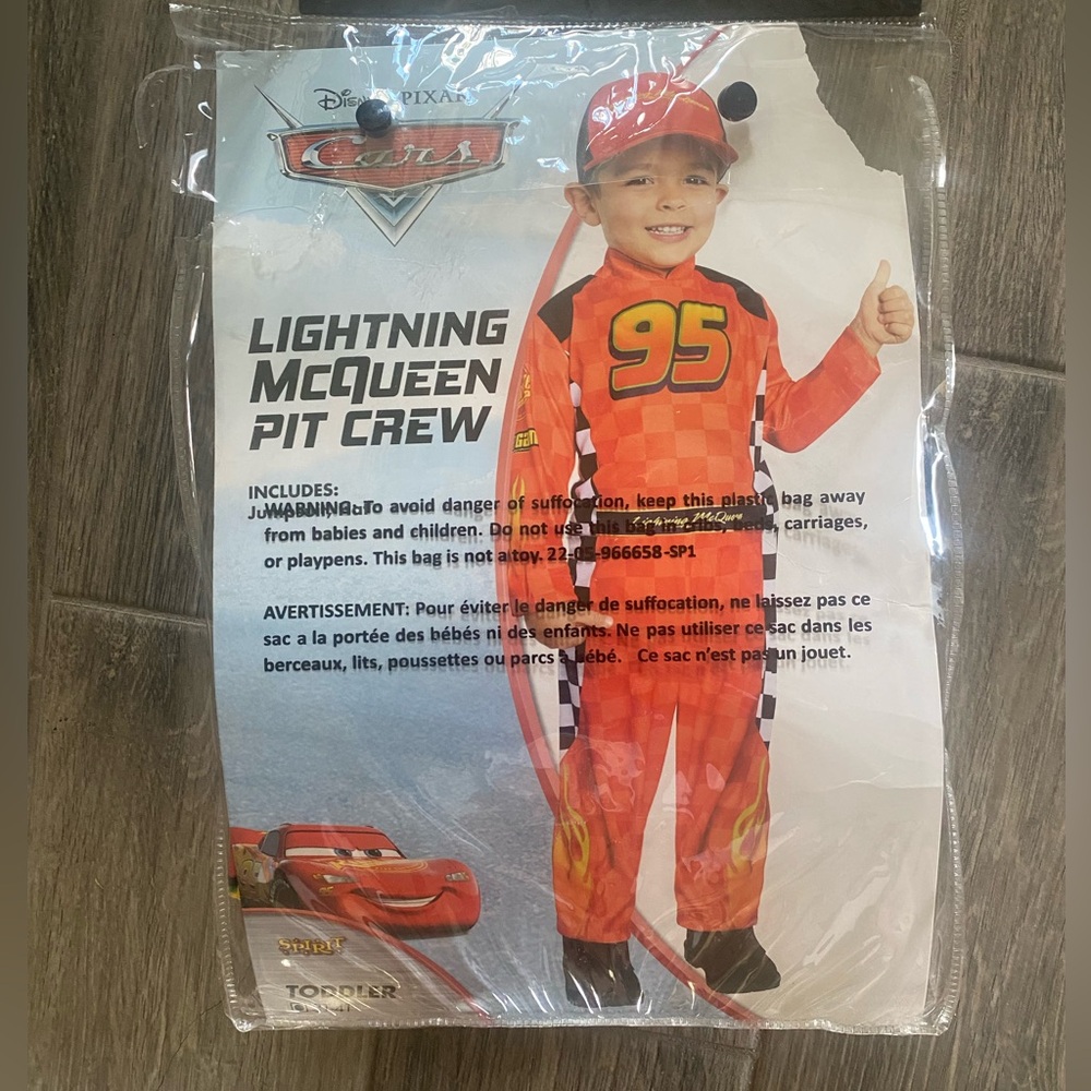 Disney Cars Lightning McQueen Red Kid's Costume - Pit Crew 3/4T